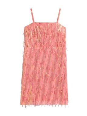 Nickie Lew Girls Pink Sequin Fringe Dress